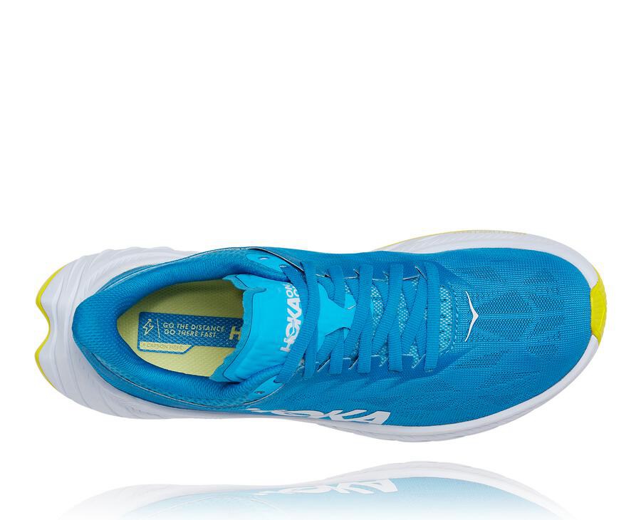 Hoka One One Hardloopschoenen Dames - Carbon X 2 - Blauw/Wit - CJ8546190